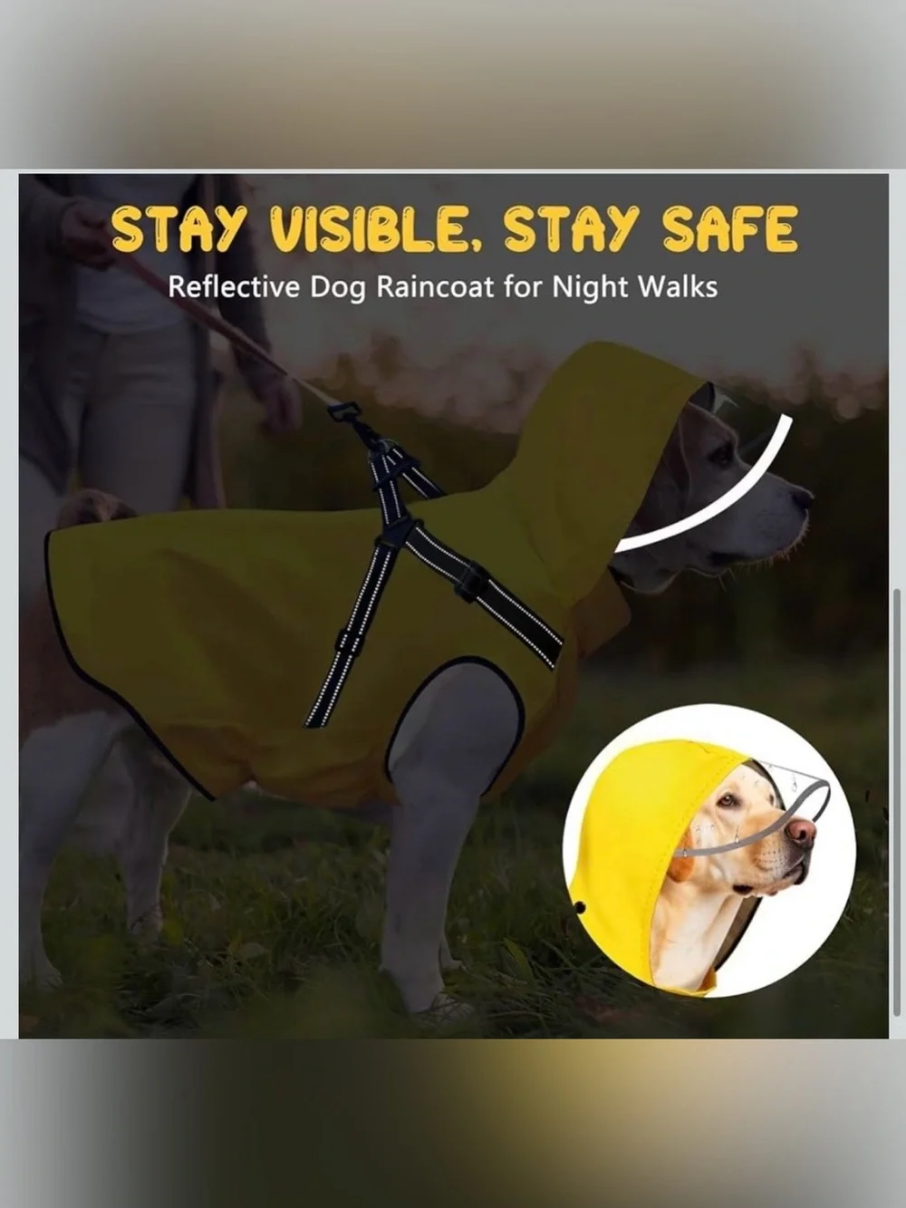 Dog Raincoat: Dog Rain Jacket with Reflective Harness & Removable Hood | Waterpr